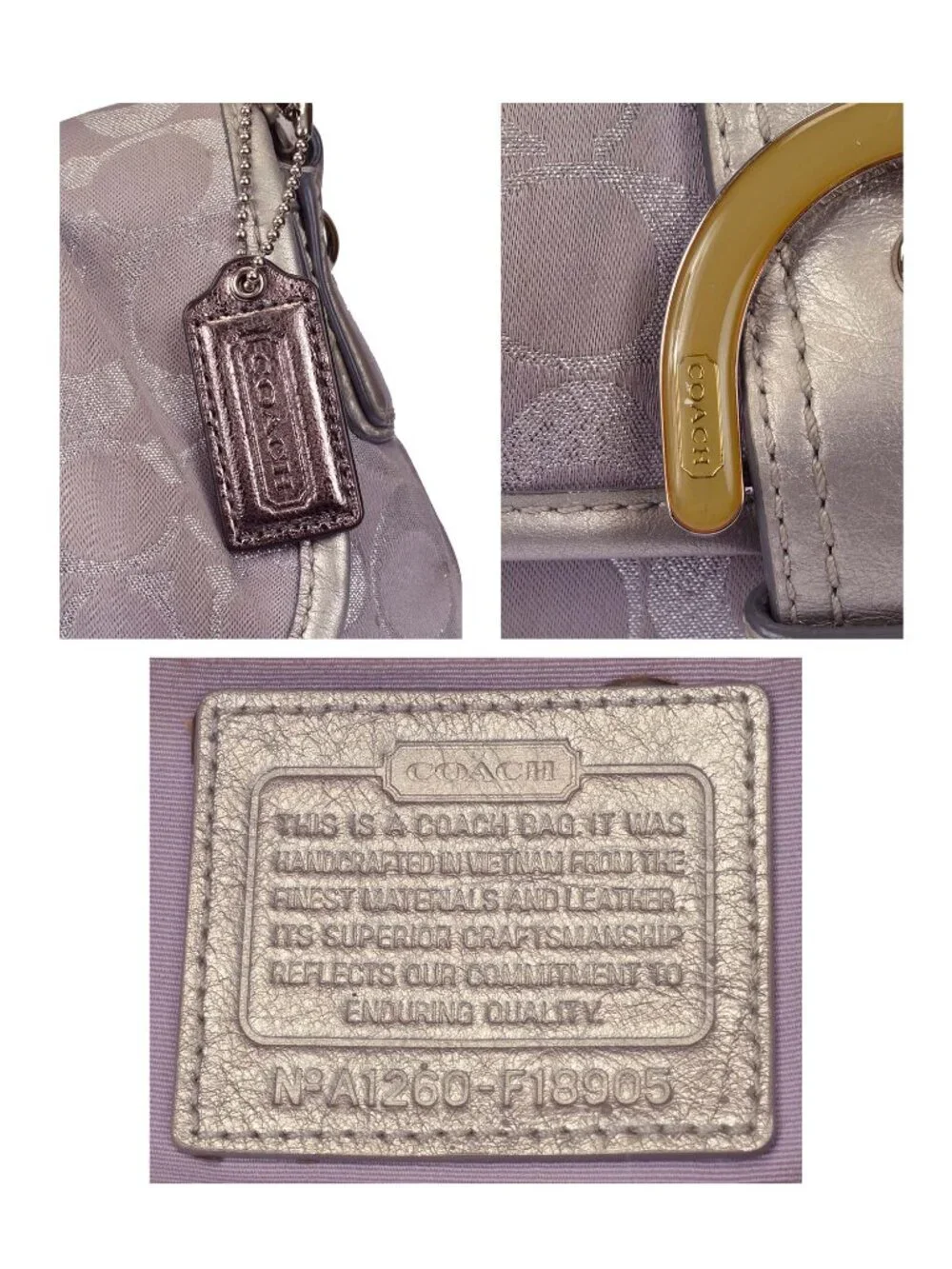 Authentic COACH SOHO #F18905 Silver Metallic Shoulder Bag (Hangtag Added) - Picture 6 of 11